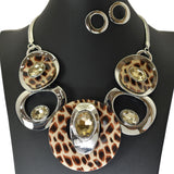 Round Celluloid Acetate with Rhinestone Necklace Set