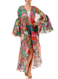 Classy Multicolor Ballon Sleeve Kimono