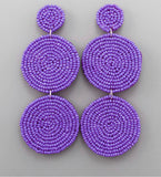 3 Tier Bead Disk Earrings